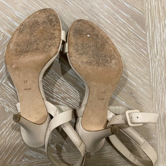 Alexander Wang Ivory Embossed Strappy Heels Size 37 (6.5 US) - Picture 4 of 5